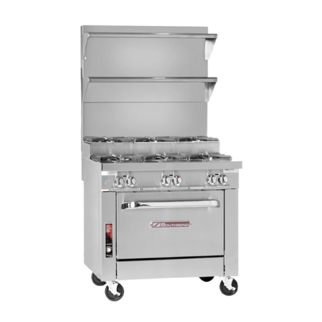 Southbend P36D-BBB-SU 36 Inch Gas Range Heavy Duty 6 Burner 255000 BTU Natural Gas