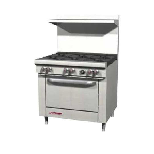 Southbend S36A 36 Inch Gas Restaurant Range with 6 Burners 28000 BTU Liquid Propane