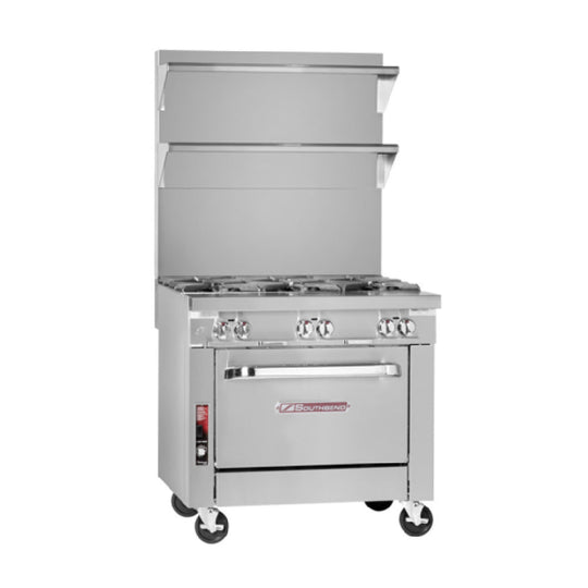 Southbend P36D-BBB 36 Inch Gas Range Heavy Duty with Standard Oven 6 Burners 35000 BTU Natural Gas