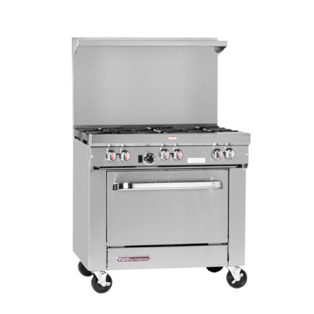 Southbend S36D 36 Inch Gas Restaurant Range with 6 Burners 203000 BTU Liquid Propane