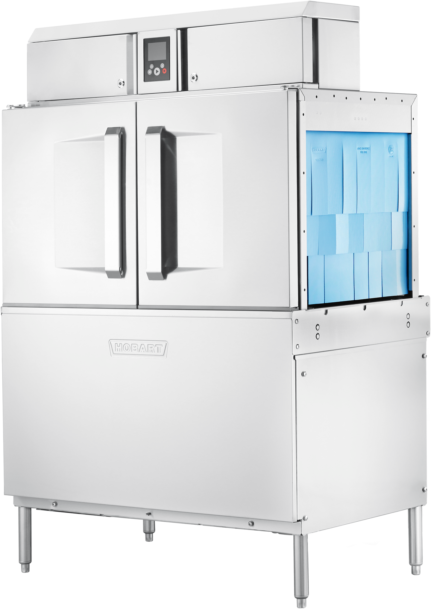 Hobart CL44-BAS+BUILDUP 44 Inch Conveyor Dishwasher Stainless Steel 202 Racks Hour