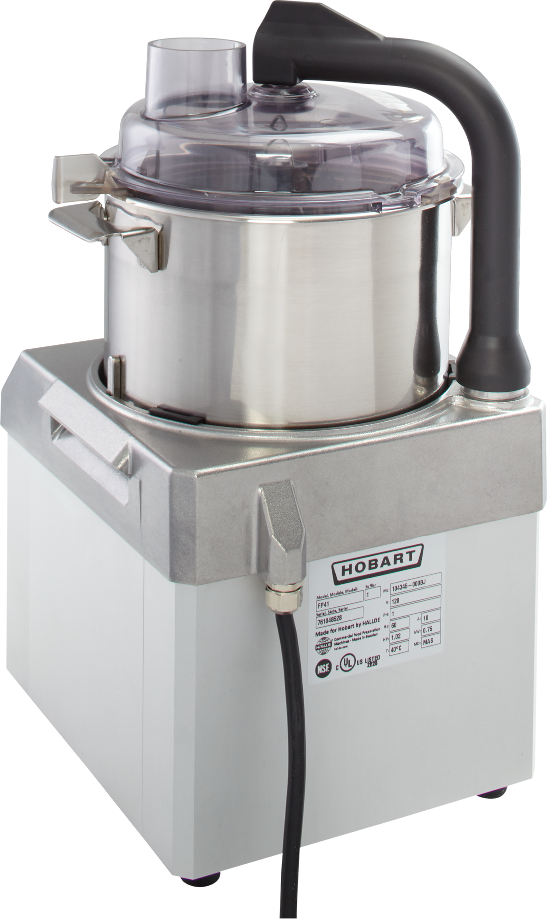 Hobart FP41-1 4 Quart Food Processor Direct Drive Motor Stainless Steel Bowl with Scraper