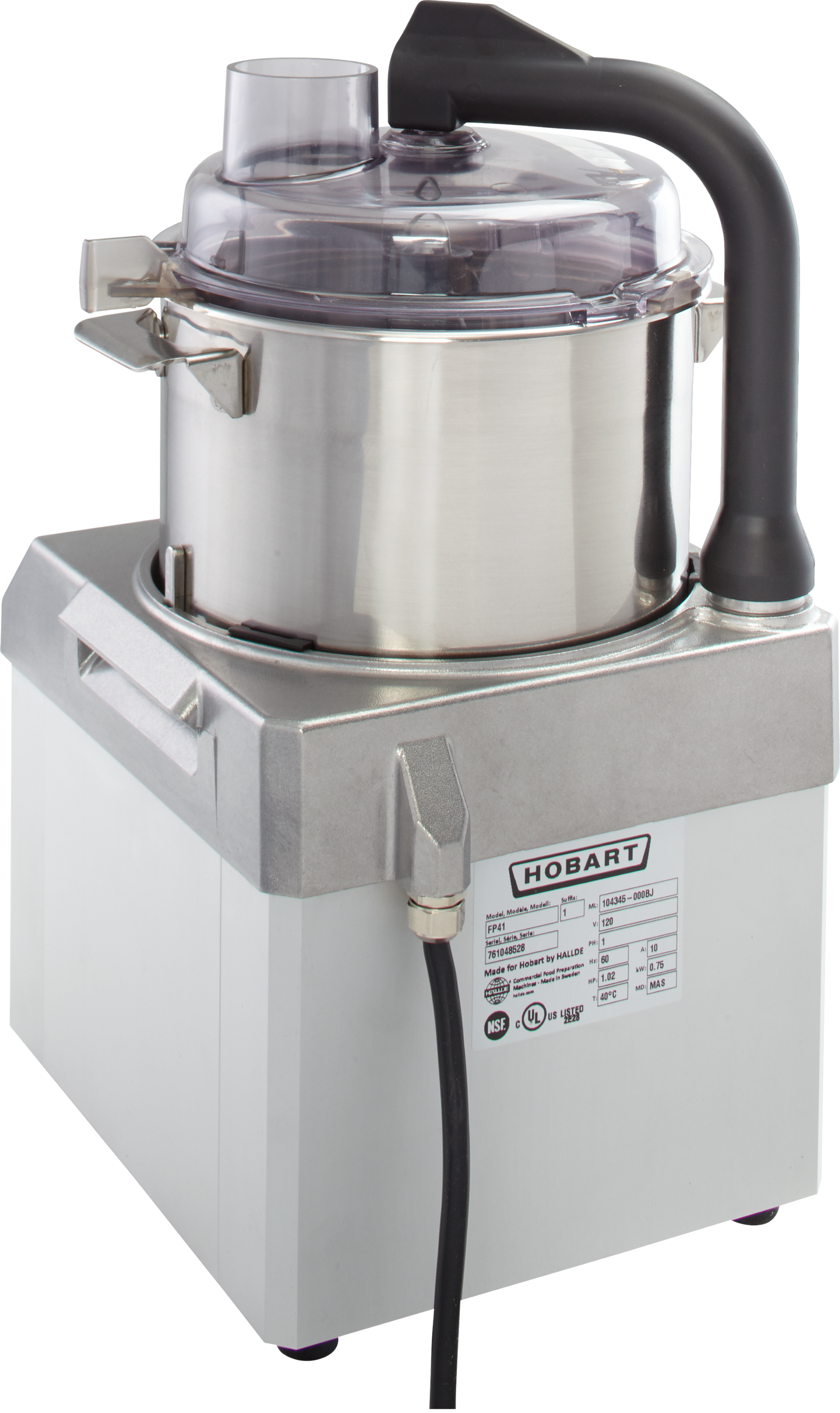 Hobart FP41-1 4 Quart Food Processor Direct Drive Motor Stainless Steel Bowl with Scraper