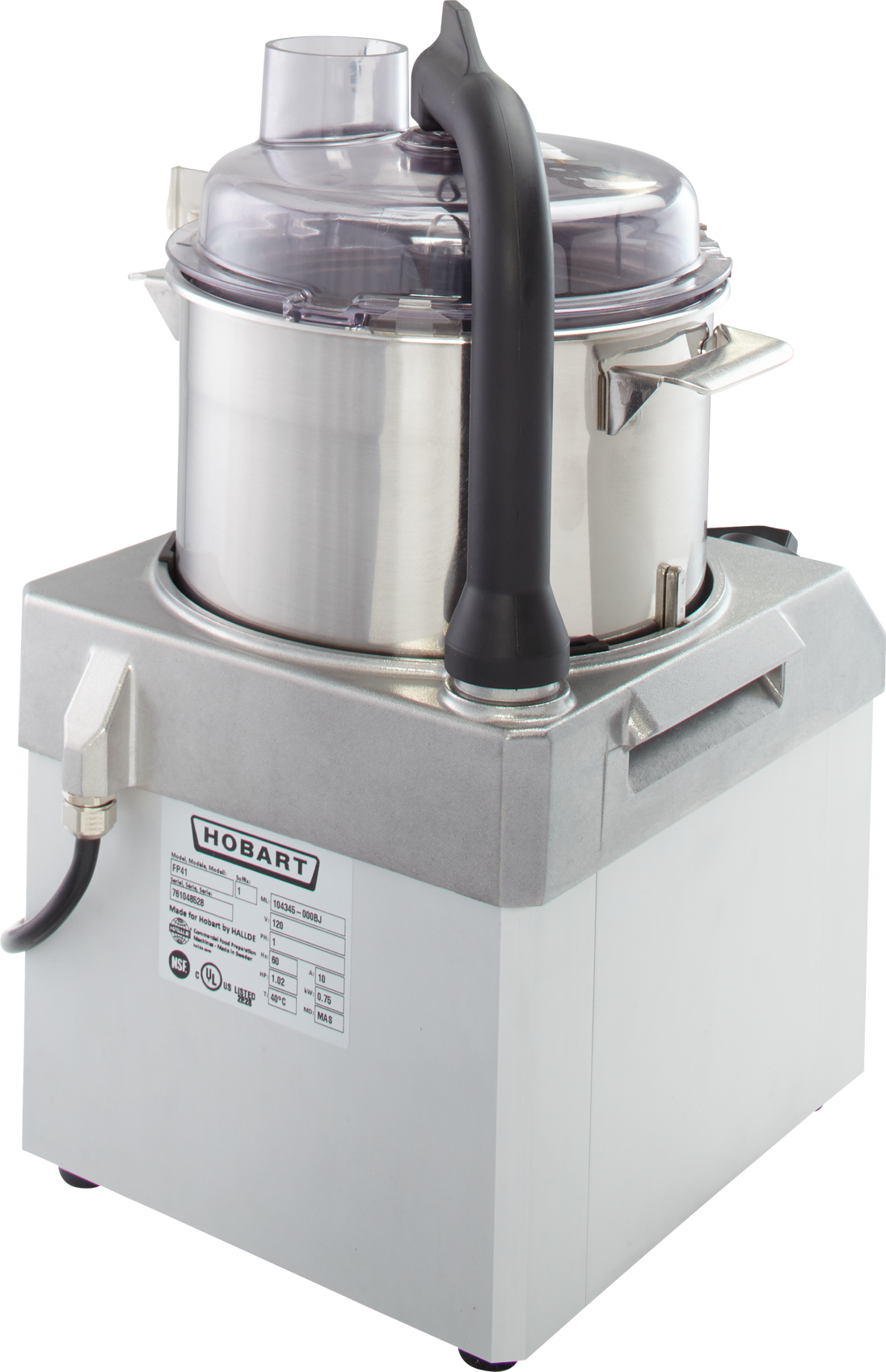Hobart FP41-1 4 Quart Food Processor Direct Drive Motor Stainless Steel Bowl with Scraper