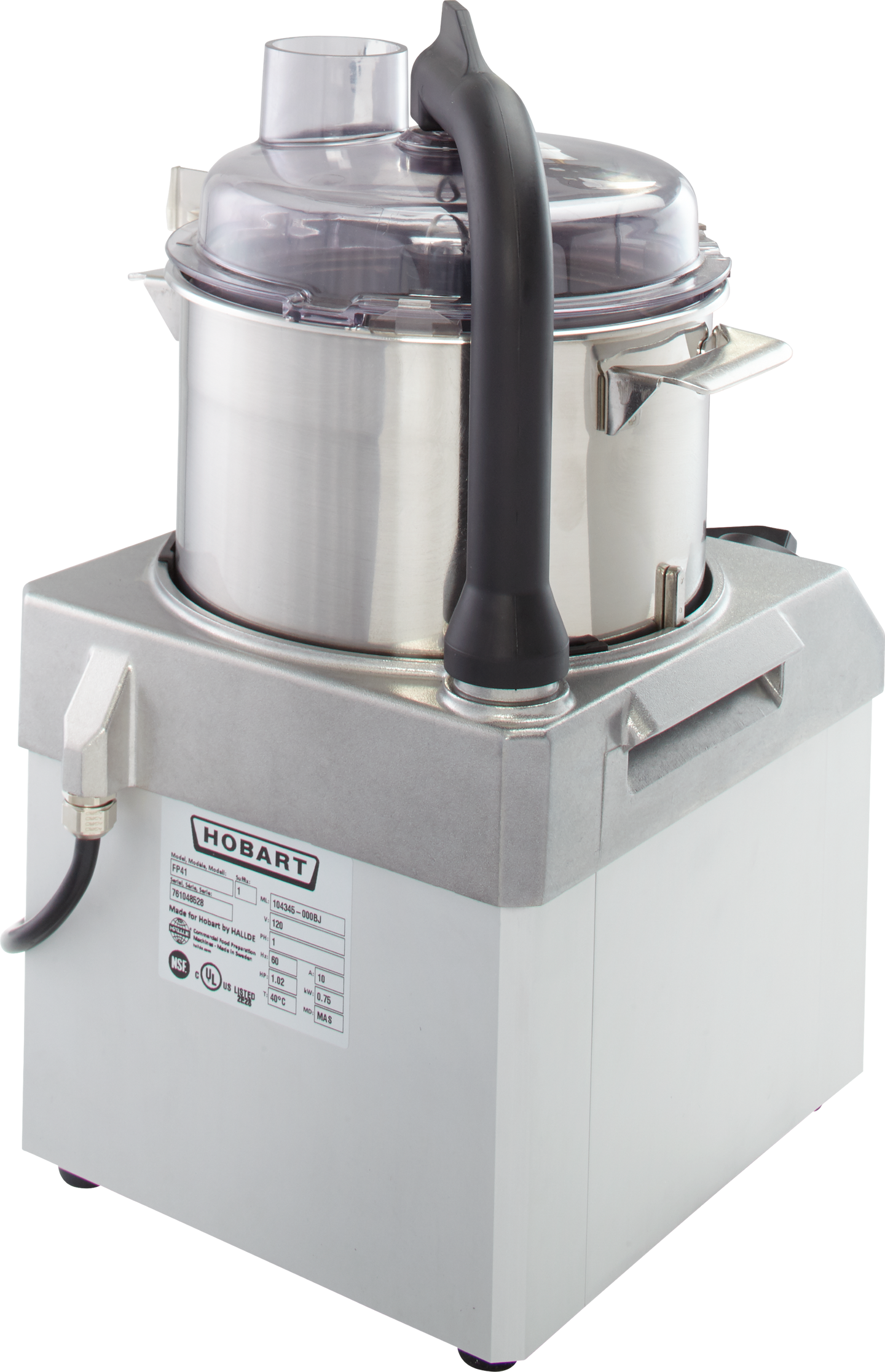 Hobart FP41-1 4 Quart Food Processor Direct Drive Motor Stainless Steel Bowl with Scraper