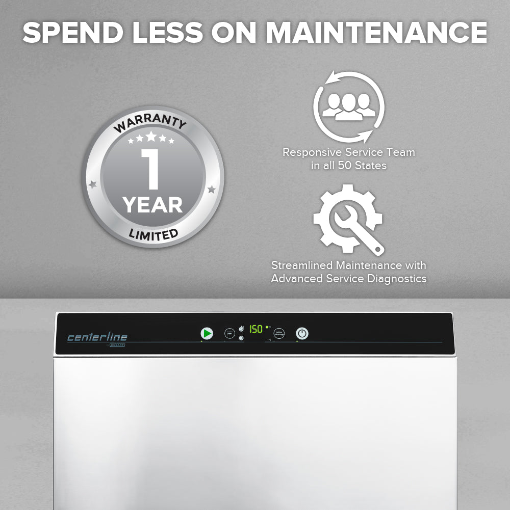 Hobart CDL-1 25 Inch Door Type Dishwasher Chemical Sanitizing Stainless Steel