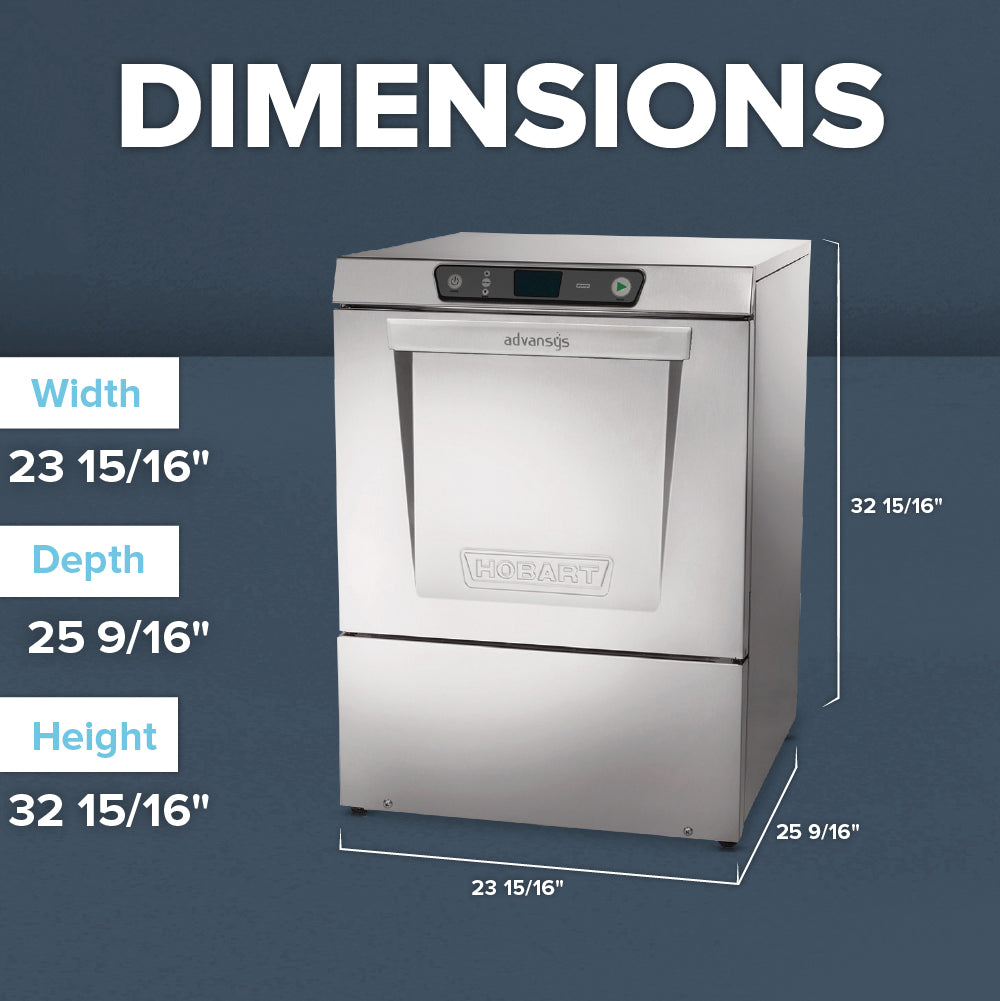 Hobart LXNR-2L 23 Inch Dishwasher Undercounter With Two-Level Racking
