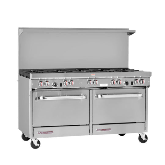 Southbend S60DD 60 Inch Gas Restaurant Range with 10 Burners 28000 BTU and 2 Ovens Natural Gas