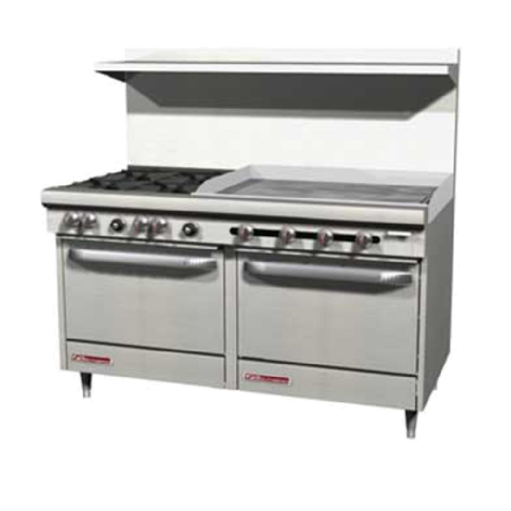 Southbend S60DC-4TR 60 Inch Gas Restaurant Range with 2 Burners 56000 BTU Liquid Propane
